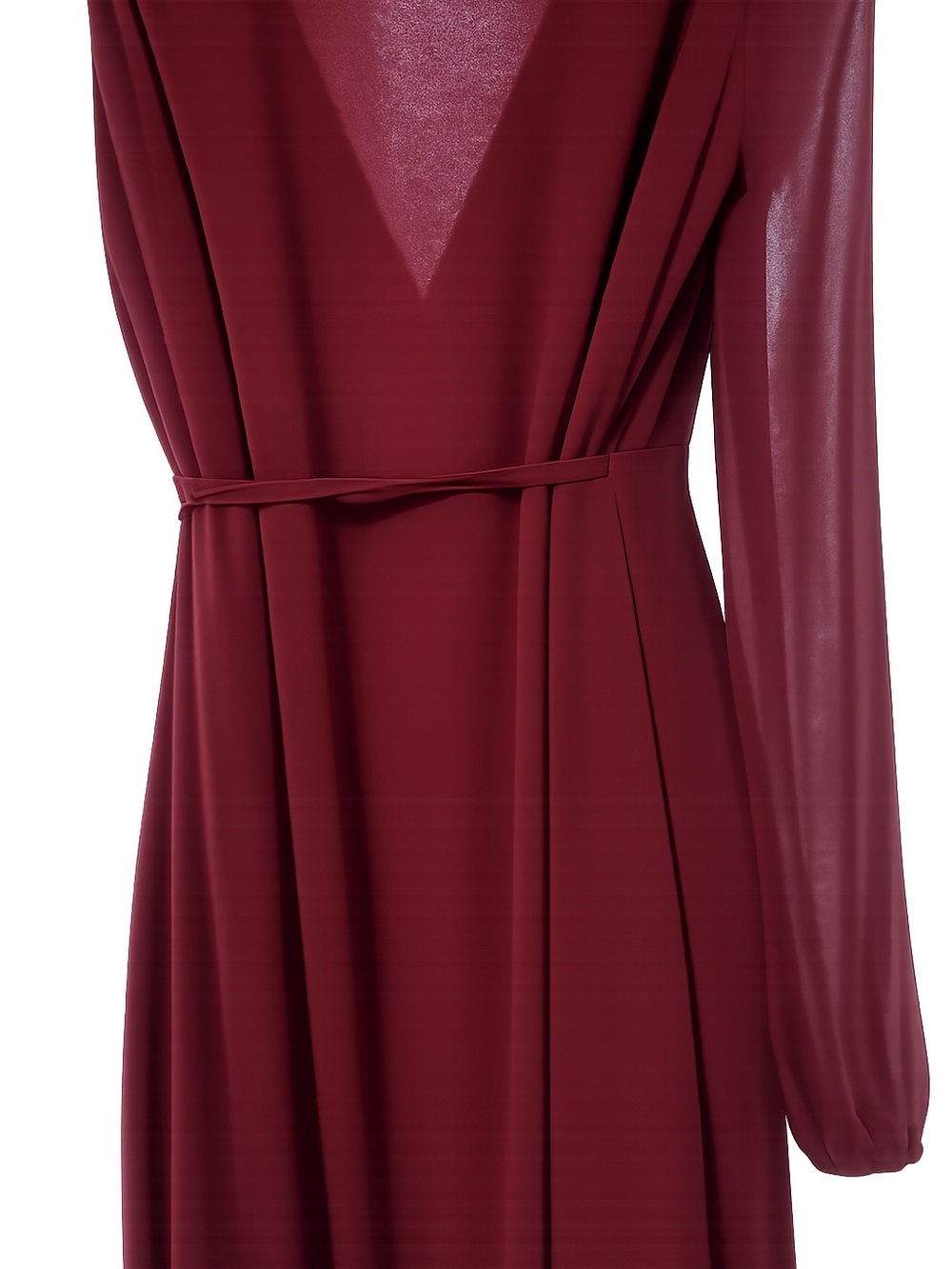 Soieblu Burgundy Long Sleeve Wrap Maxi Dress - Picture 2 of 3